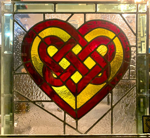Celtic Heart Stained Glass Window by Infinity Glassworks