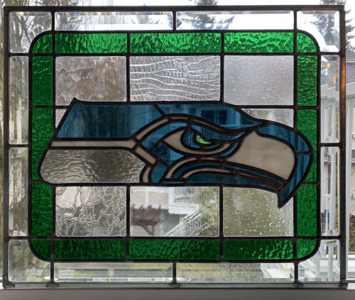 Seattle Seahawks Stained Glass Window by Infinity Glassworks