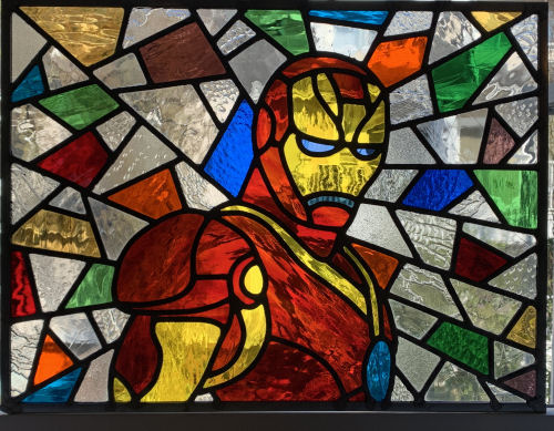 Ironman Stained Glass Window by Infinity Glassworks