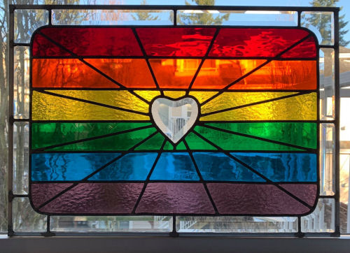 Pride Flag Stained Glass Window by Infinity Glassworks