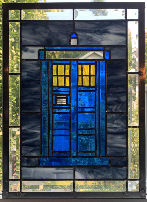 Doctor Who Tardis Stained Glass Window by Infinity Glassworks