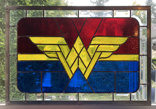Wonder Woman Glass Window by Infinity Glassworks
