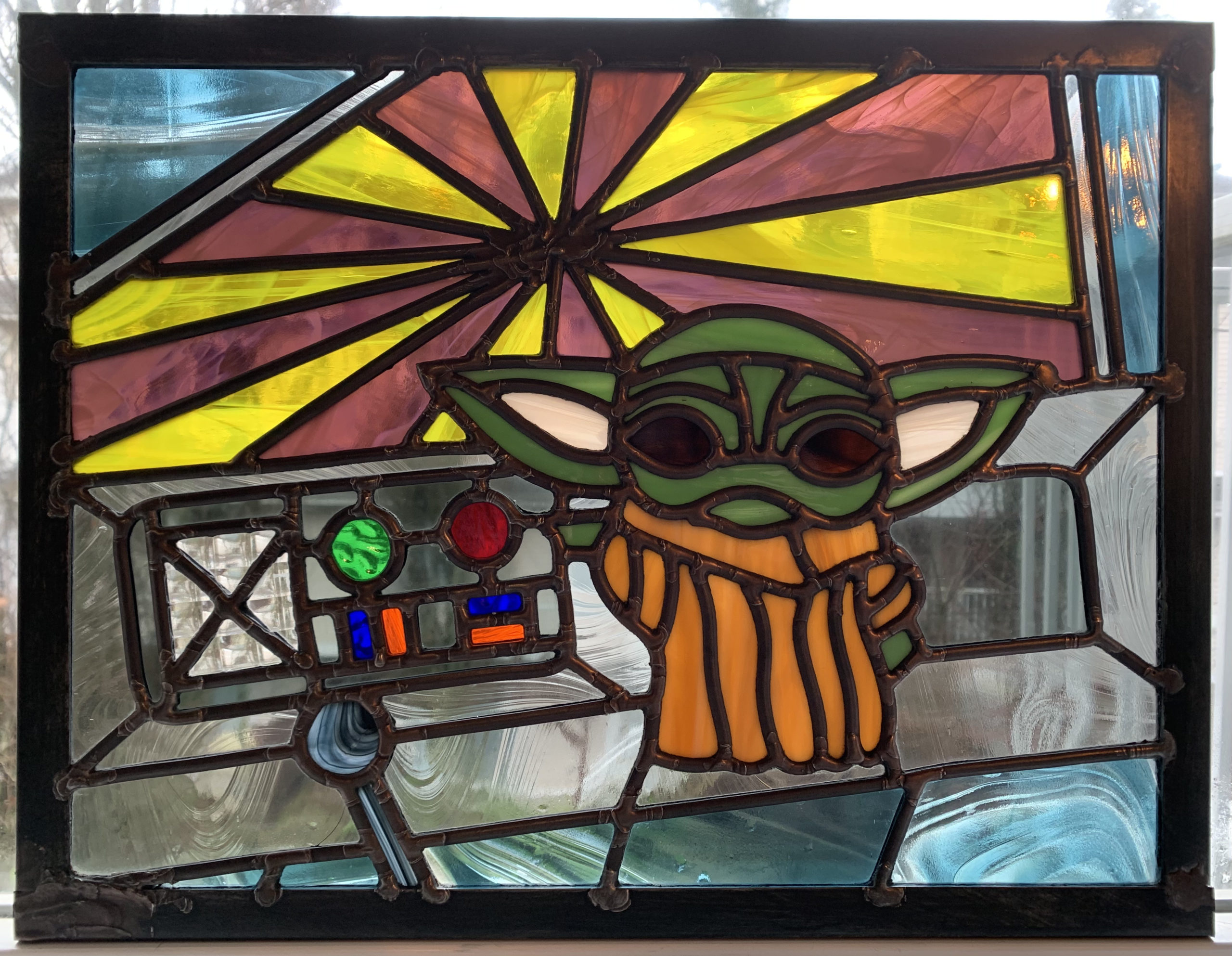 Baby Yoda Glass Window by Infinity Glassworks