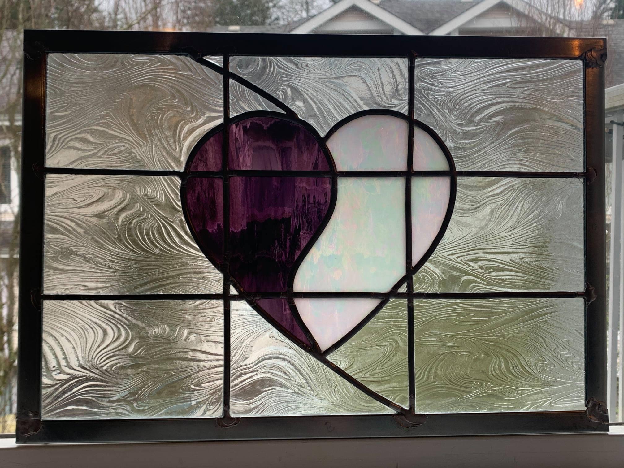 Birth Stones Heart Window by Infinity Glassworks