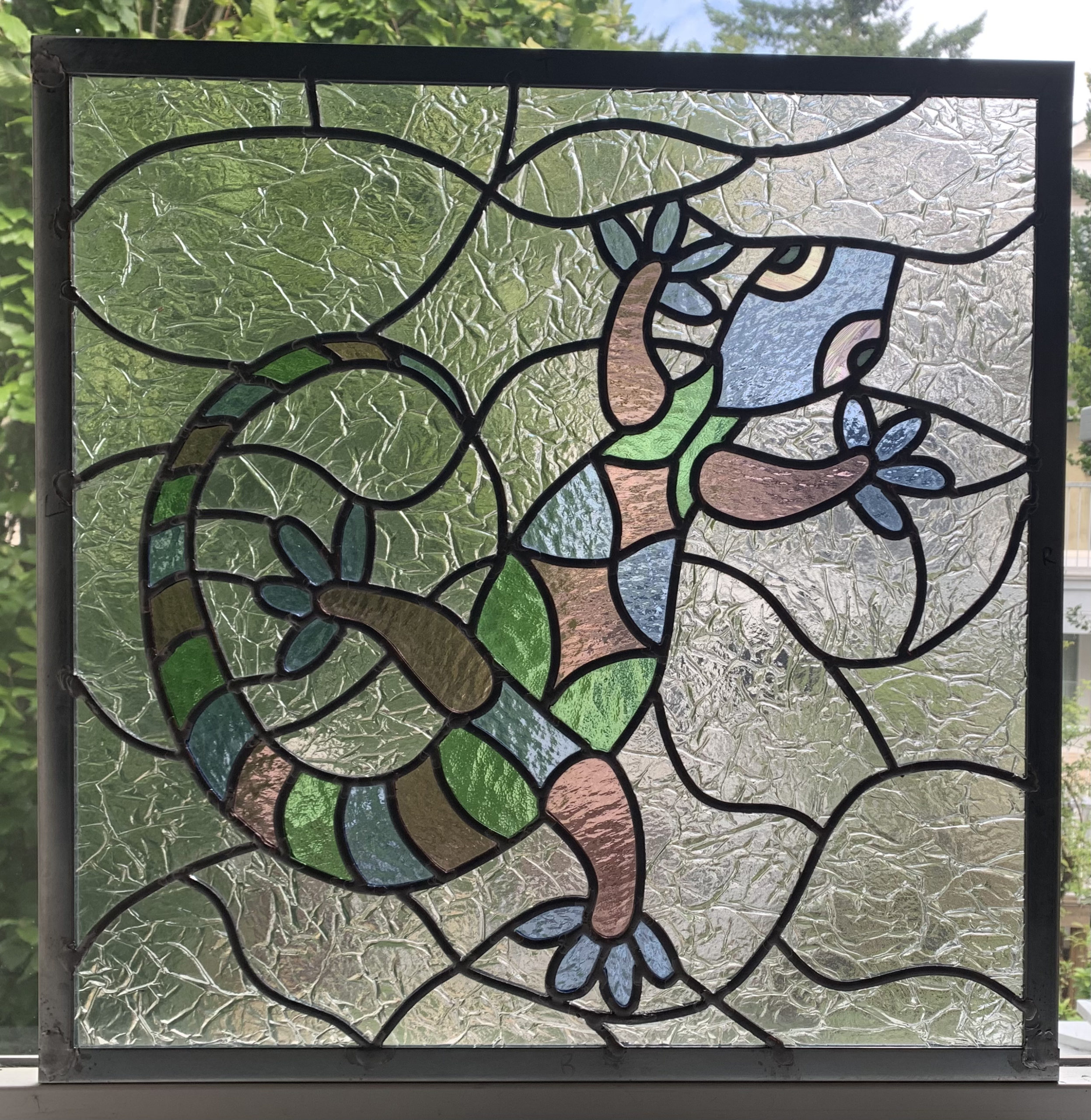 Gecko Stained Glass Window by Infinity Glassworks